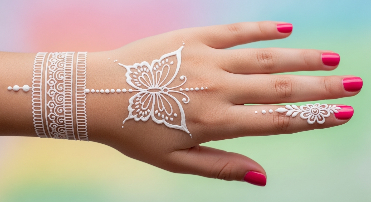 White Mehndi Design 2026