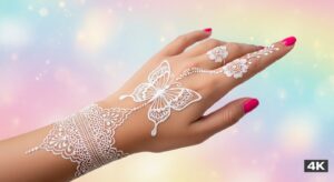 White Mehndi Design 2026