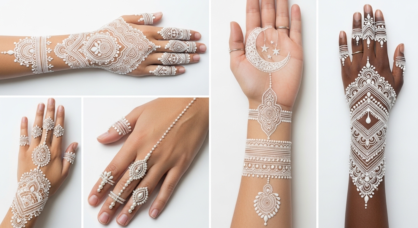 White Mehndi Design 2026
