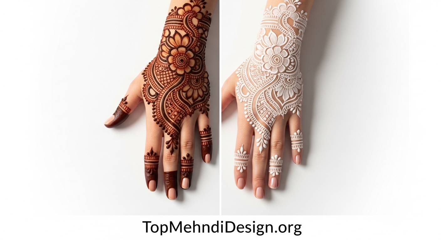 White Mehndi Design 2026