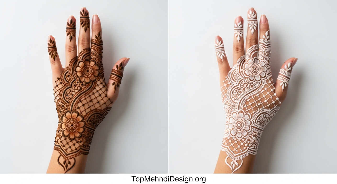 White Mehndi Design 2026