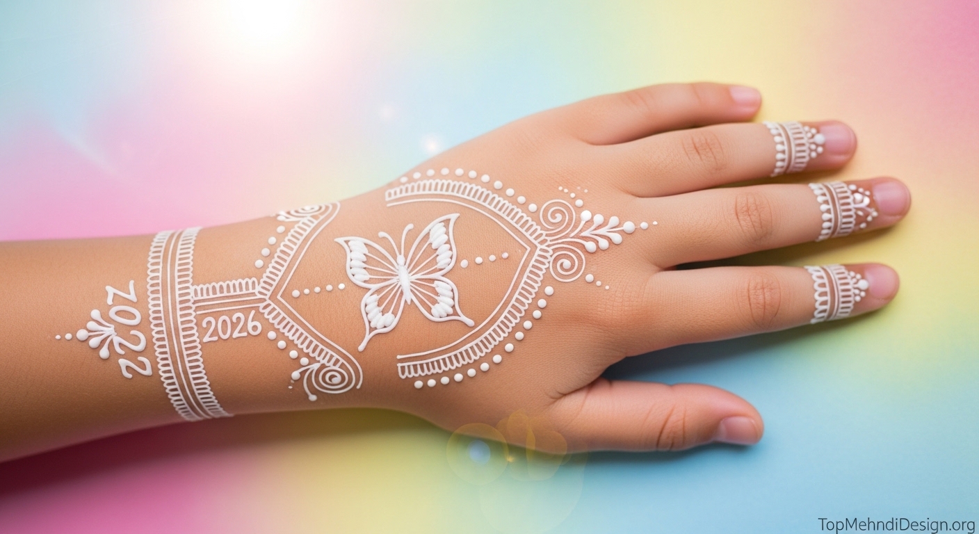 White Mehndi Design 2026