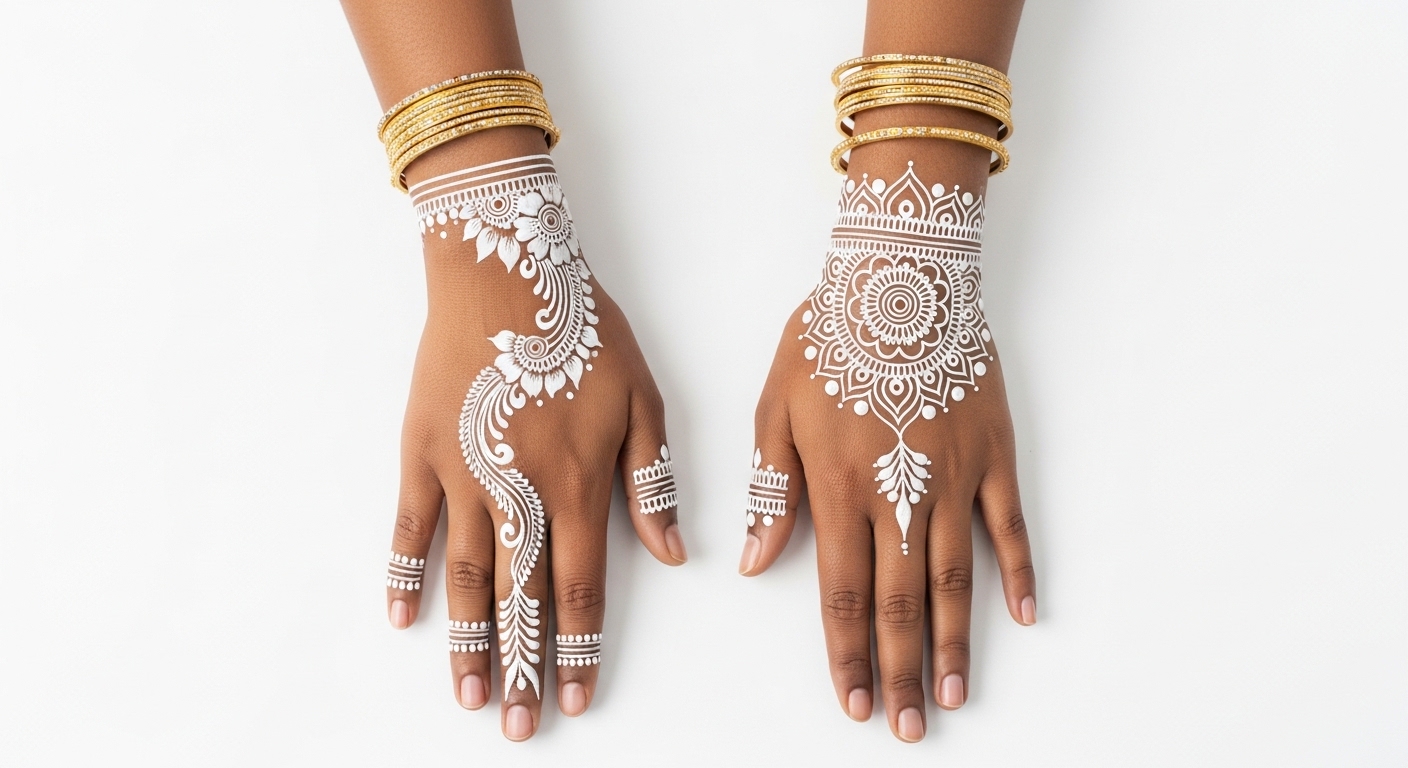 White Mehndi Design 2026