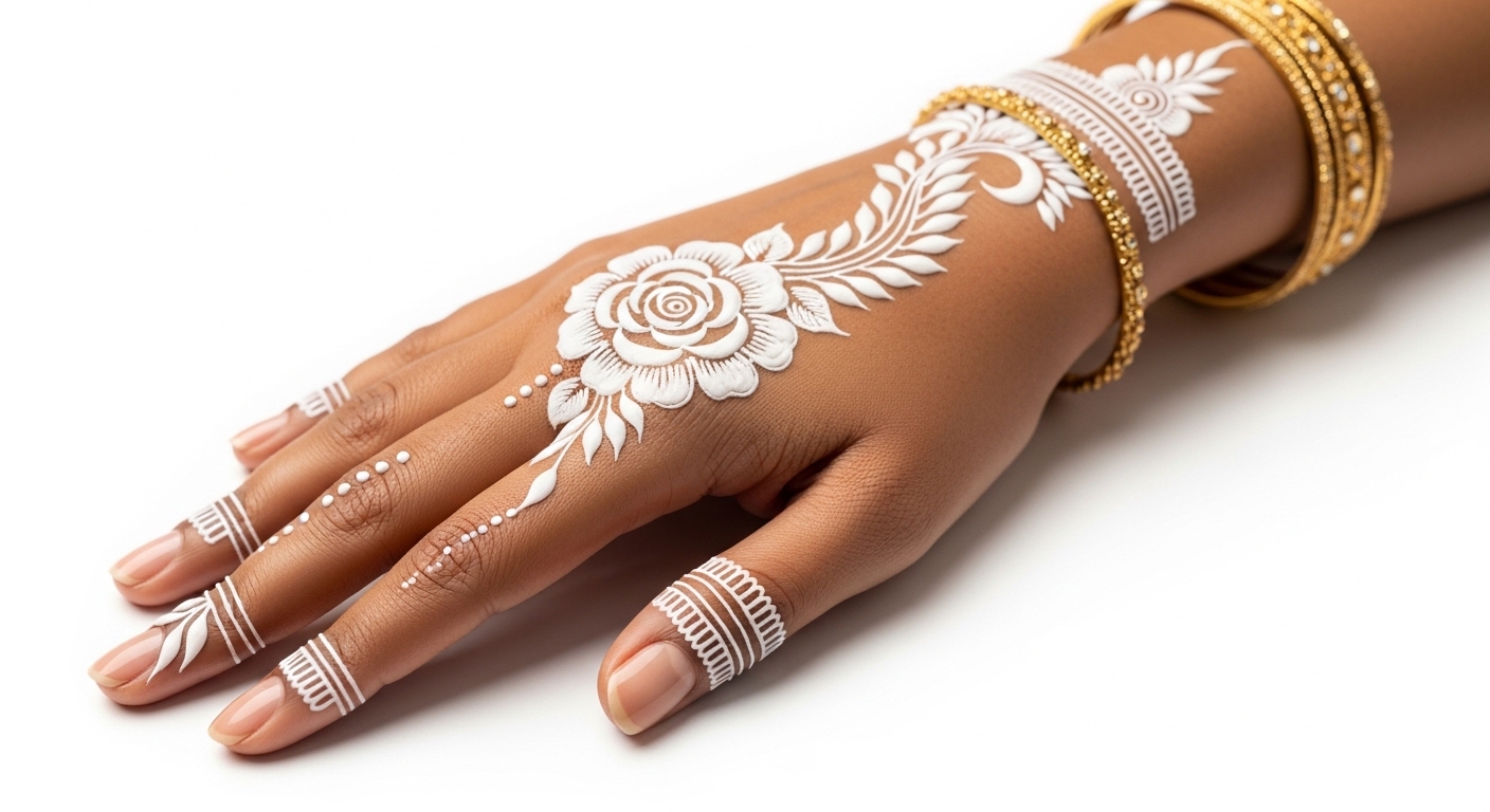 White Mehndi Design 2026