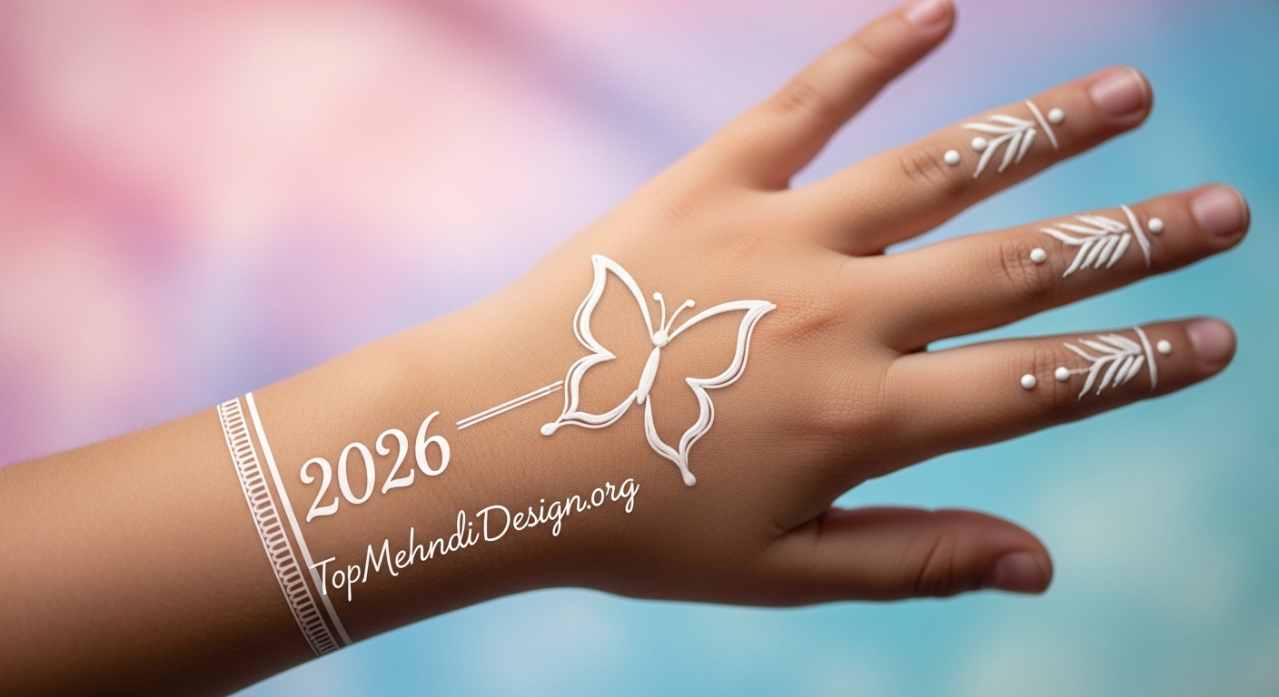 White Mehndi Design 2026