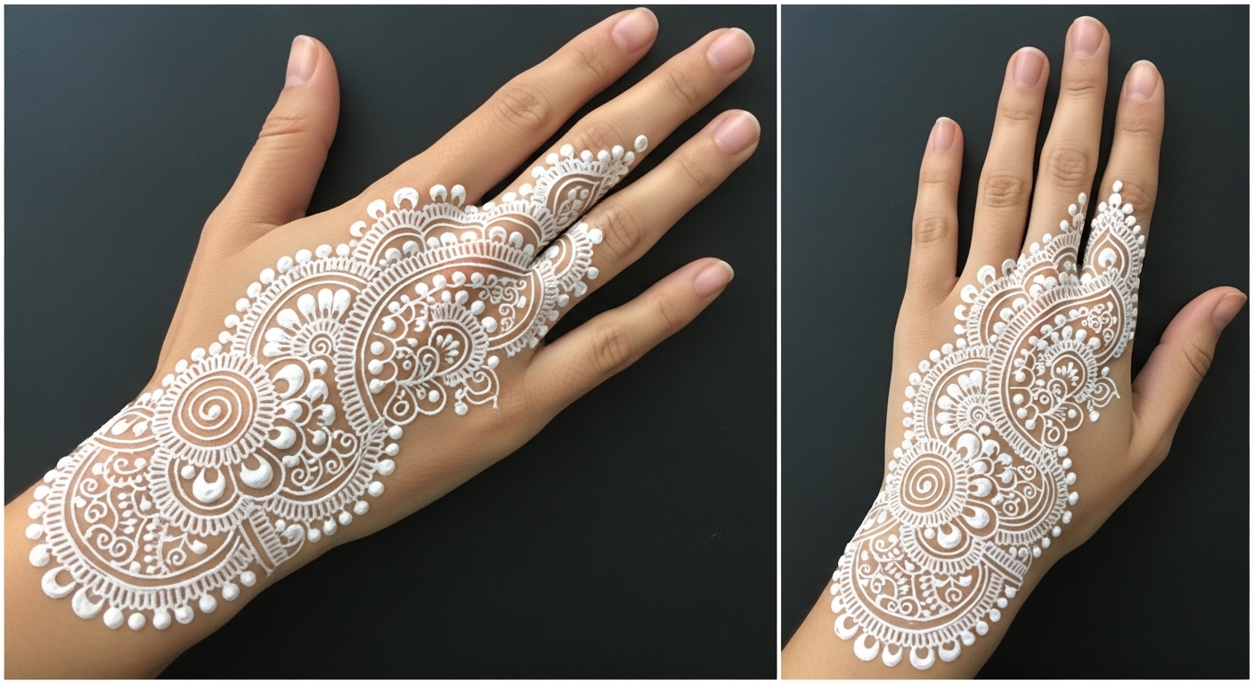 White Mehndi Design 2026