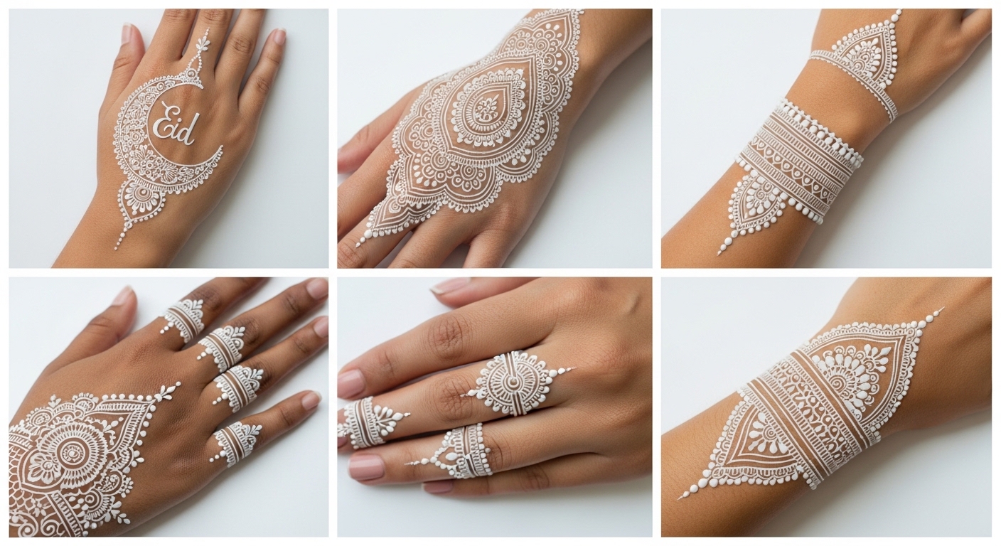 White Mehndi Design 2026