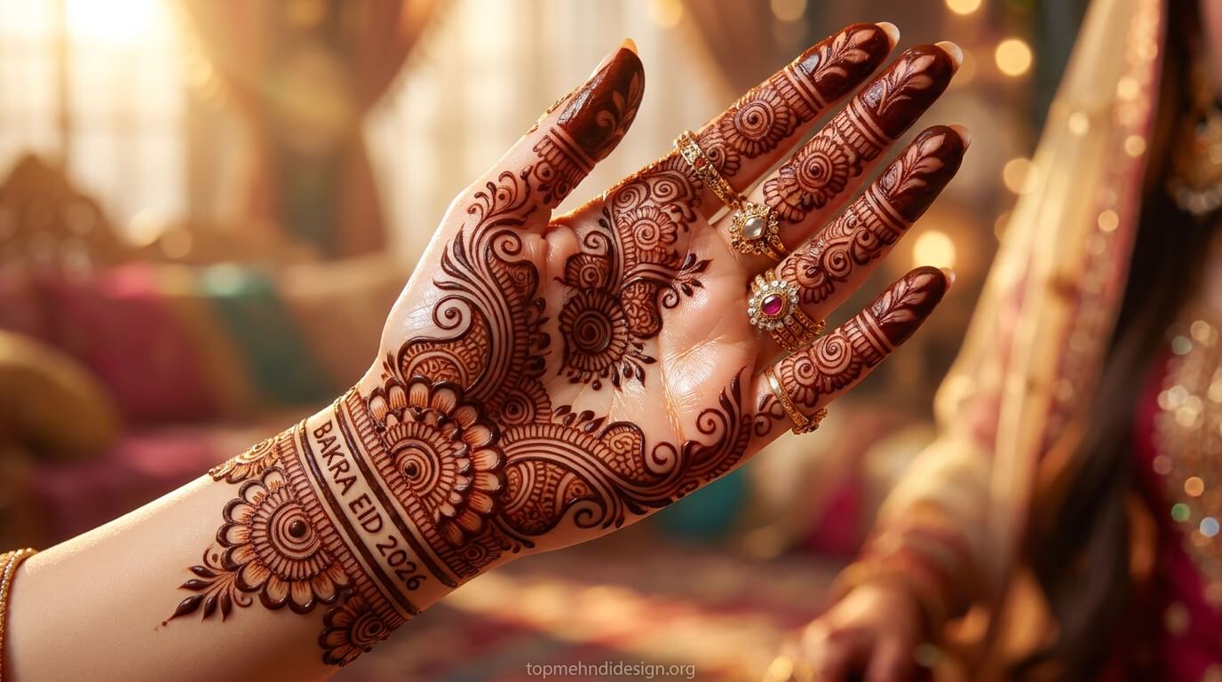 Bakra Eid Full Hand Mehndi Design Simple 2026 