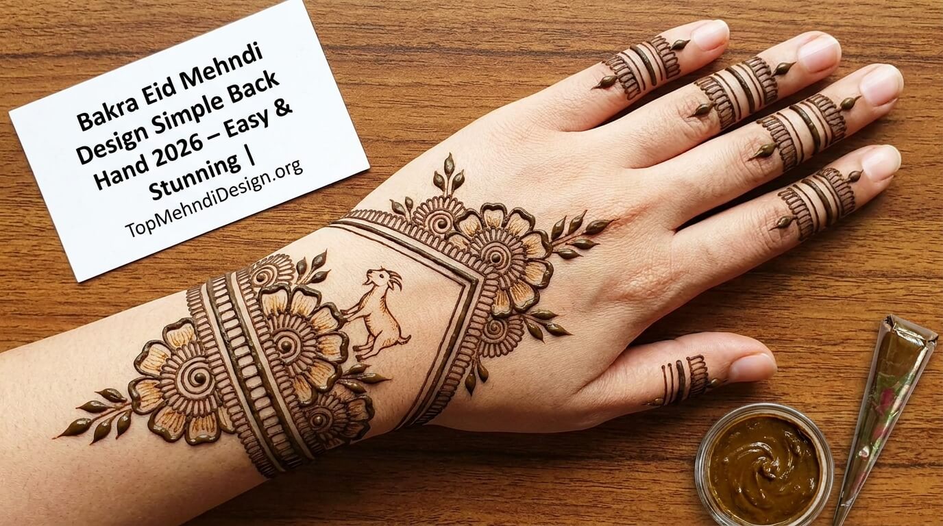 Bakra Eid Mehndi Design Simple Back Hand 2026