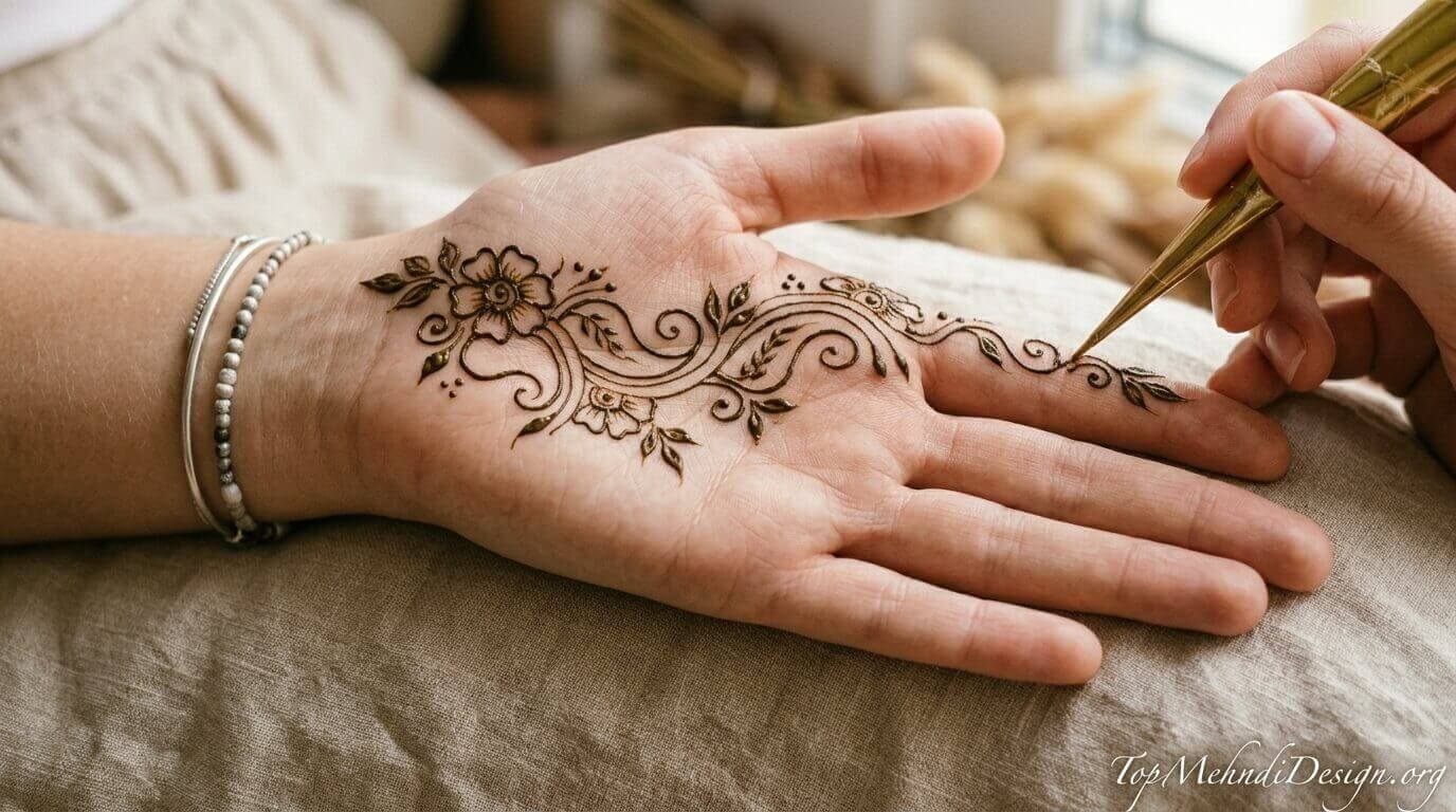 Beginner Cute Simple Mehndi Designs for Front Hands 2026