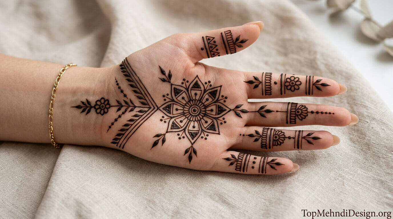 Beginner Cute Simple Mehndi Designs for Front Hands 2026