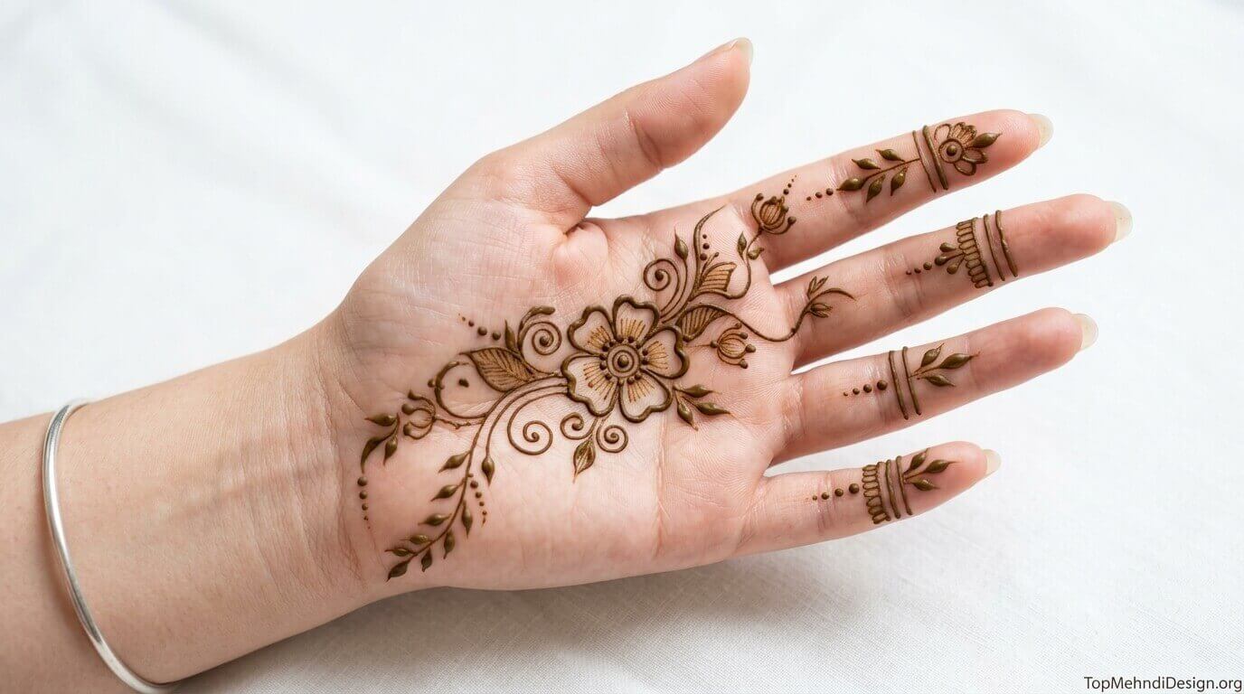 Beginner Cute Simple Mehndi Designs for Front Hands 2026