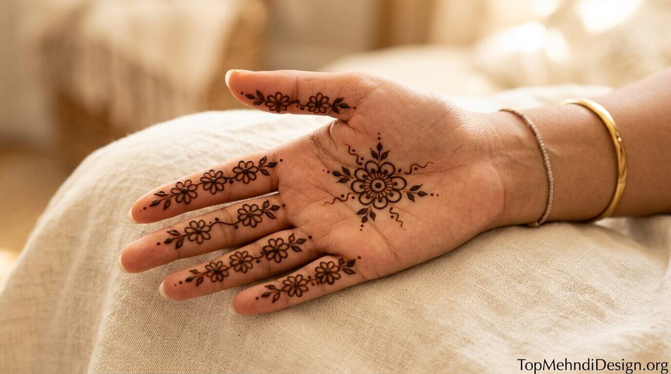 Beginner Cute Simple Mehndi Designs for Front Hands 2026