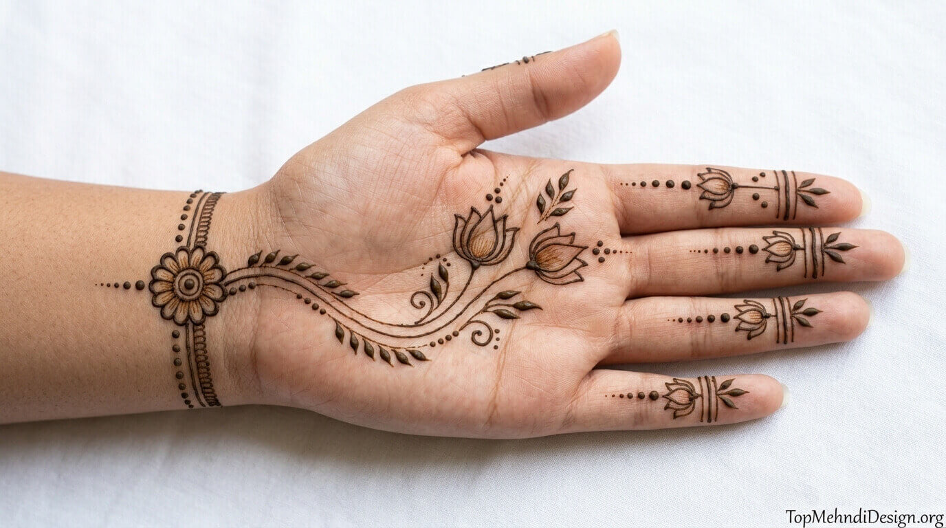 Beginner Cute Simple Mehndi Designs for Front Hands 2026