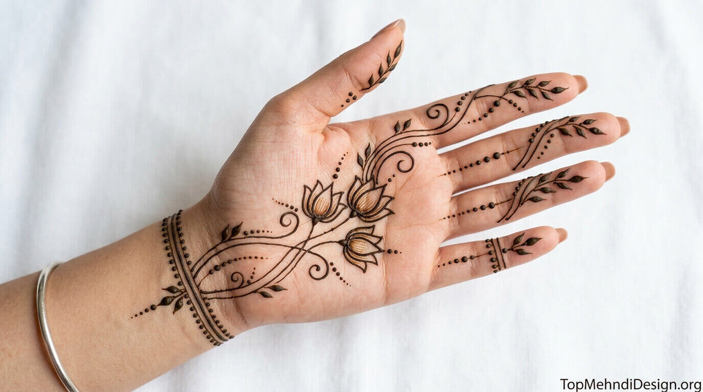 Beginner Cute Simple Mehndi Designs for Front Hands 2026