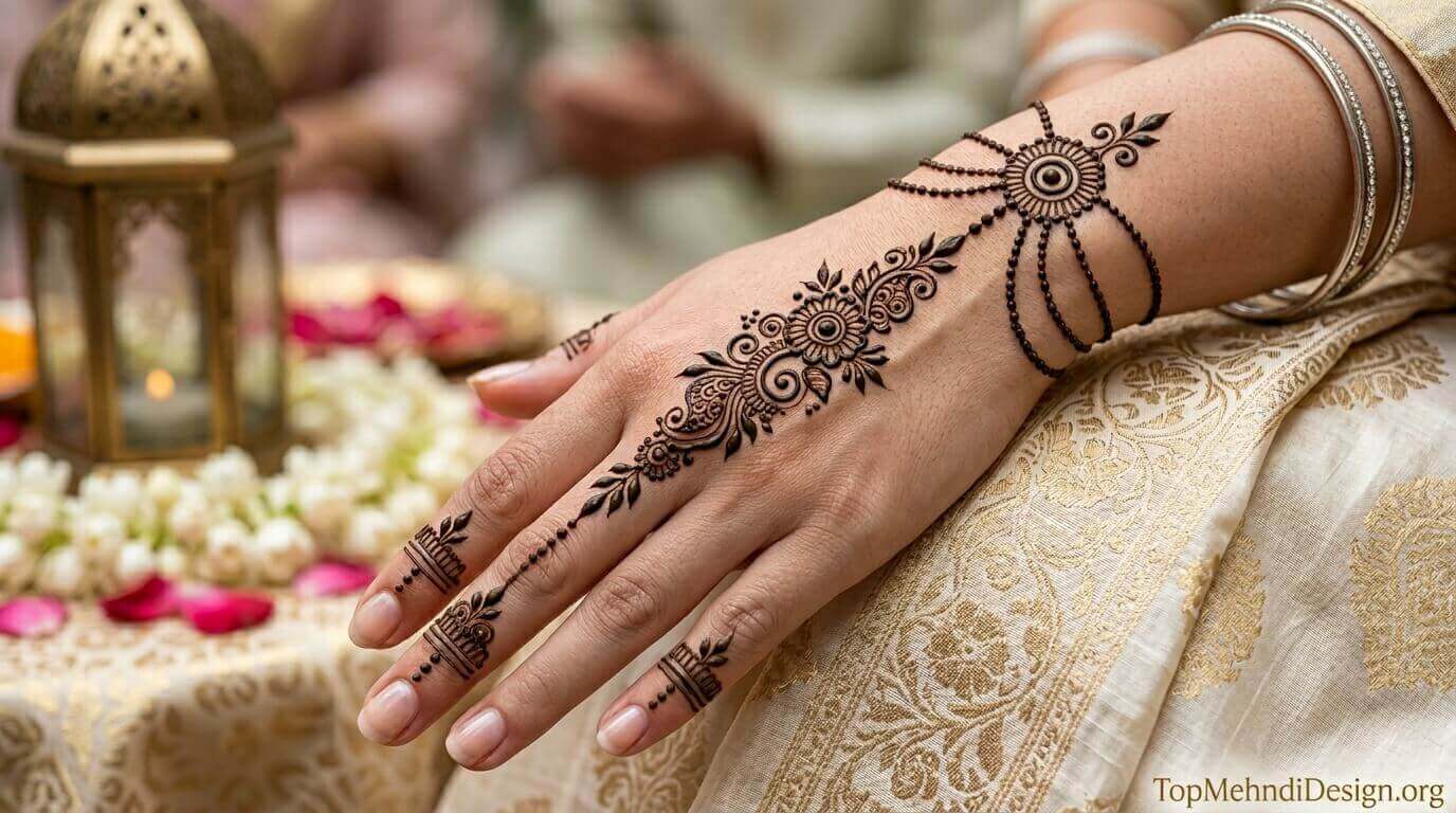Chain Bracelet Mehndi Design for Eid ul Adha 2026