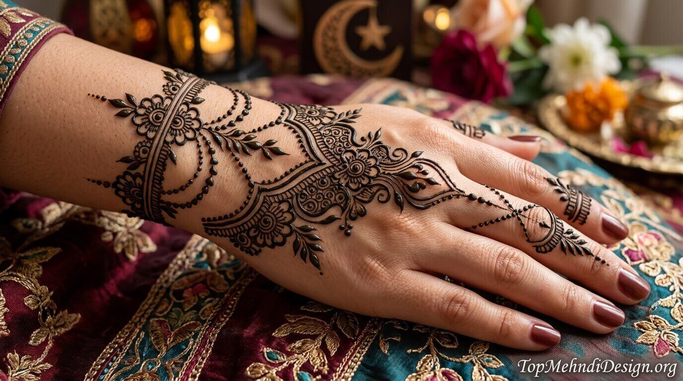 Chain Bracelet Mehndi Design for Eid ul Adha 2026