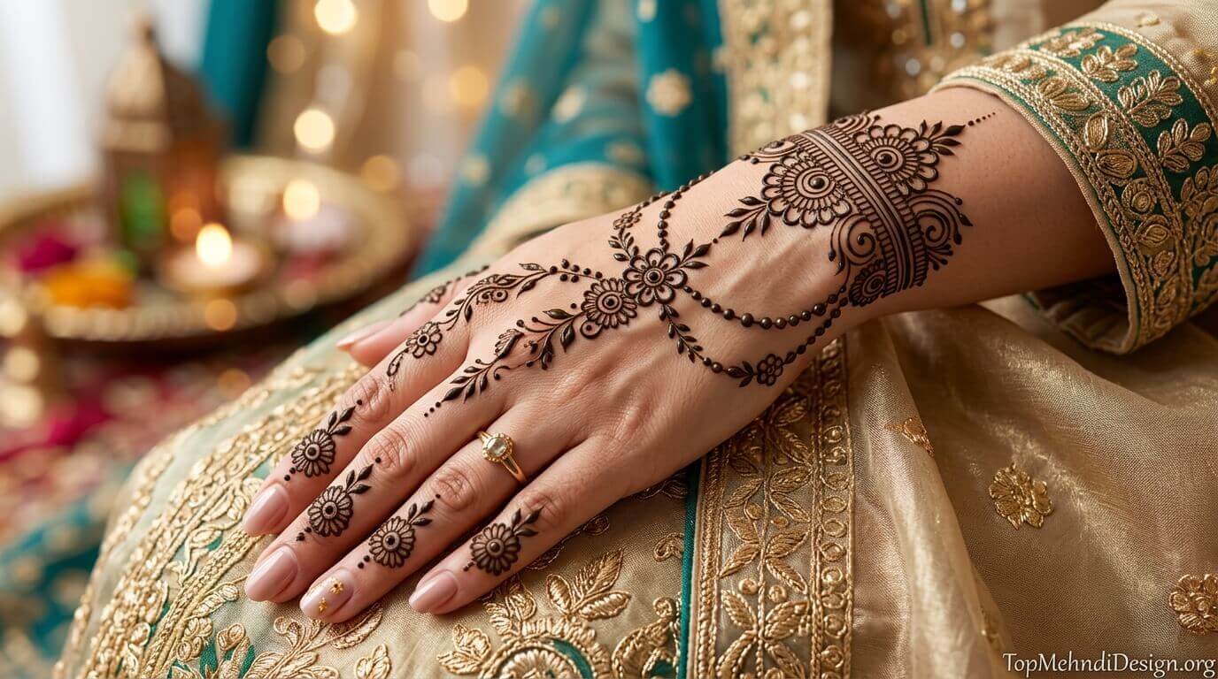 Chain Bracelet Mehndi Design for Eid ul Adha 2026