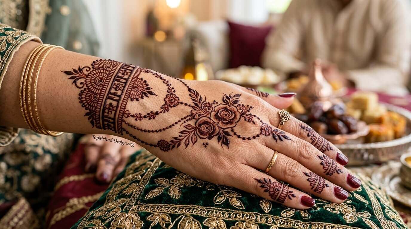 Chain Bracelet Mehndi Design for Eid ul Adha 2026