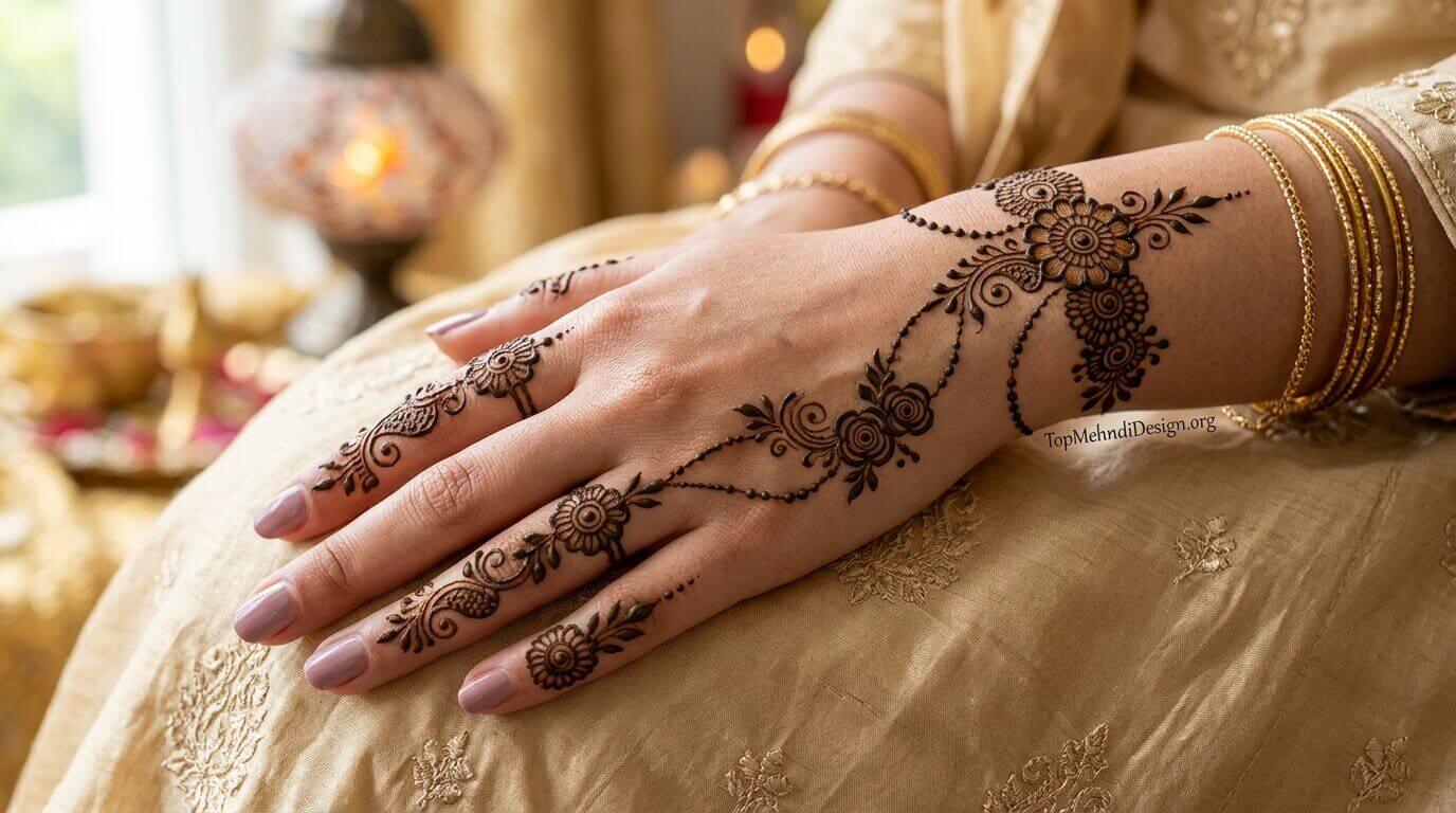 Chain Bracelet Mehndi Design for Eid ul Adha 2026