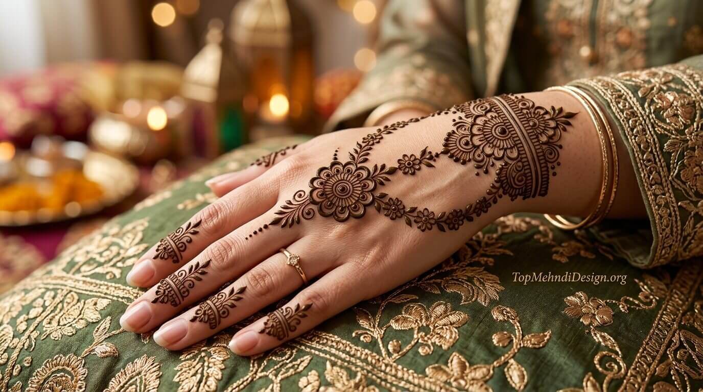 Chain Bracelet Mehndi Design for Eid ul Adha 2026