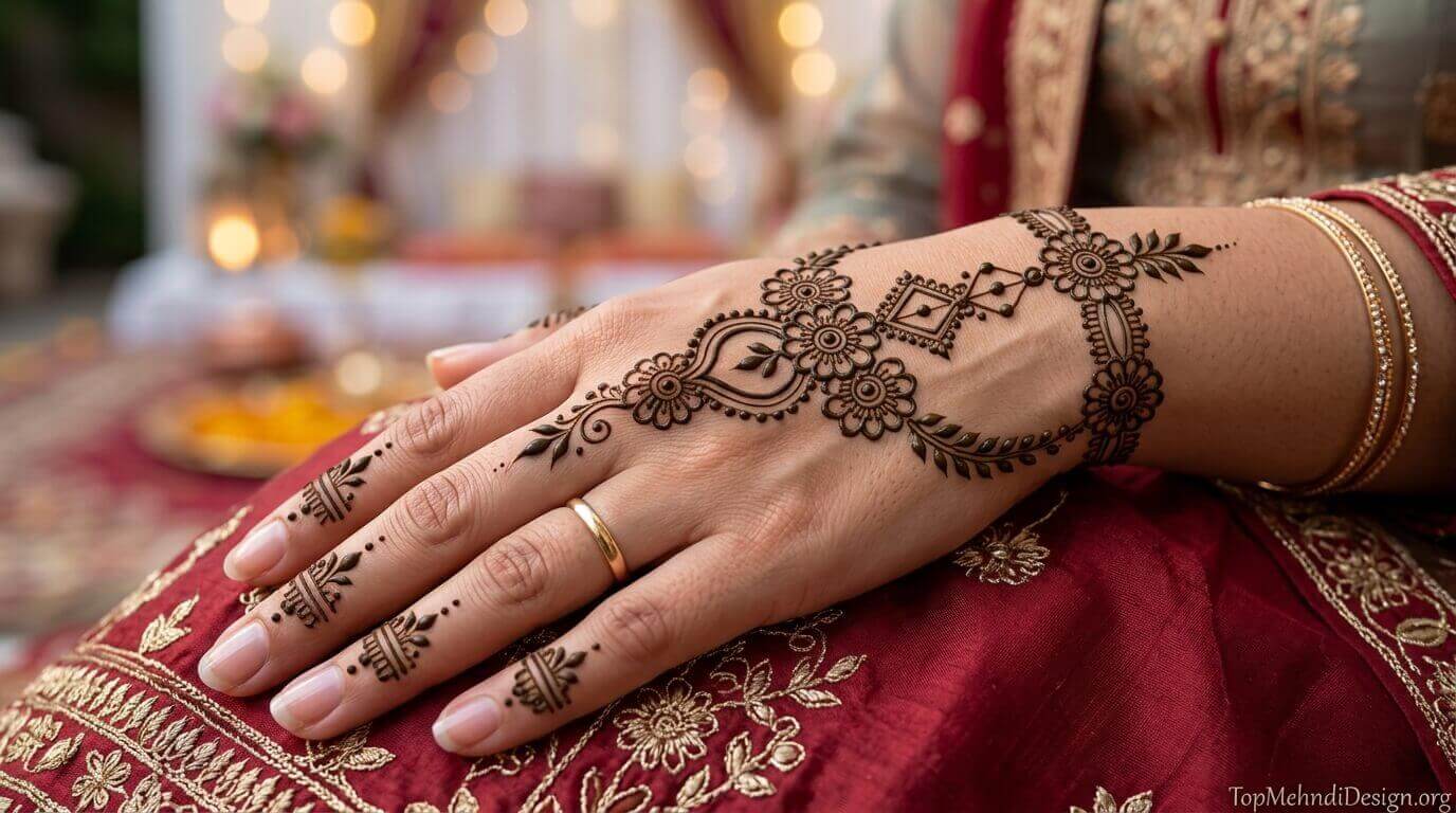 Chain Bracelet Mehndi Design for Eid ul Adha 2026