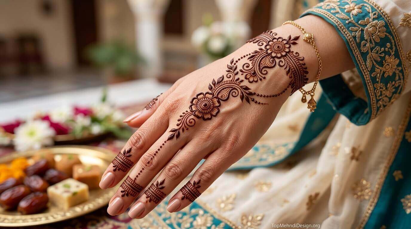 Chain Bracelet Mehndi Design for Eid ul Adha 2026