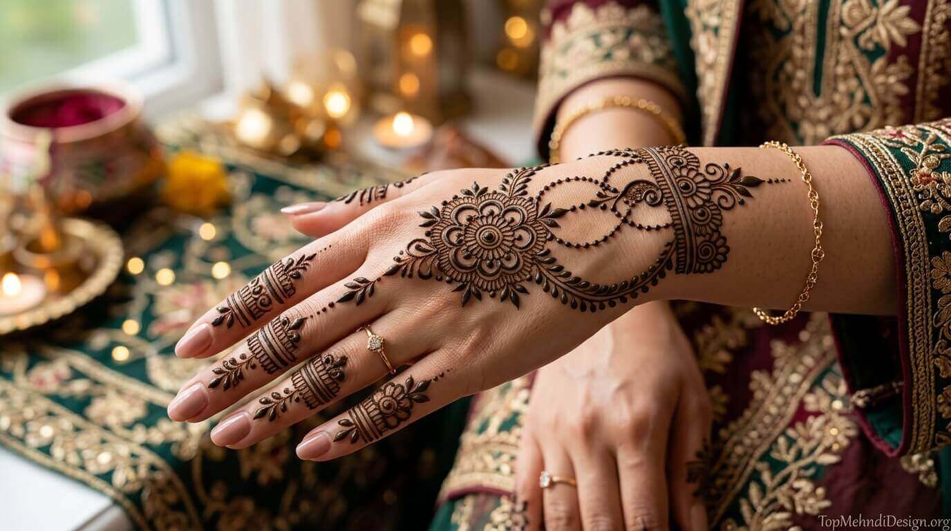 Chain Bracelet Mehndi Design for Eid ul Adha 2026