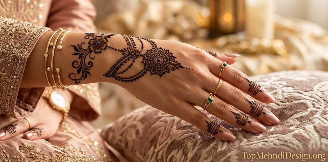 Chain Bracelet Mehndi Design for Eid ul Adha 2026