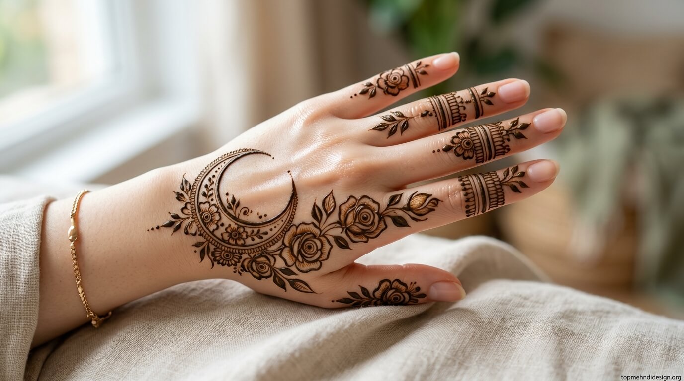 Chand Mehndi Design Simple 2026