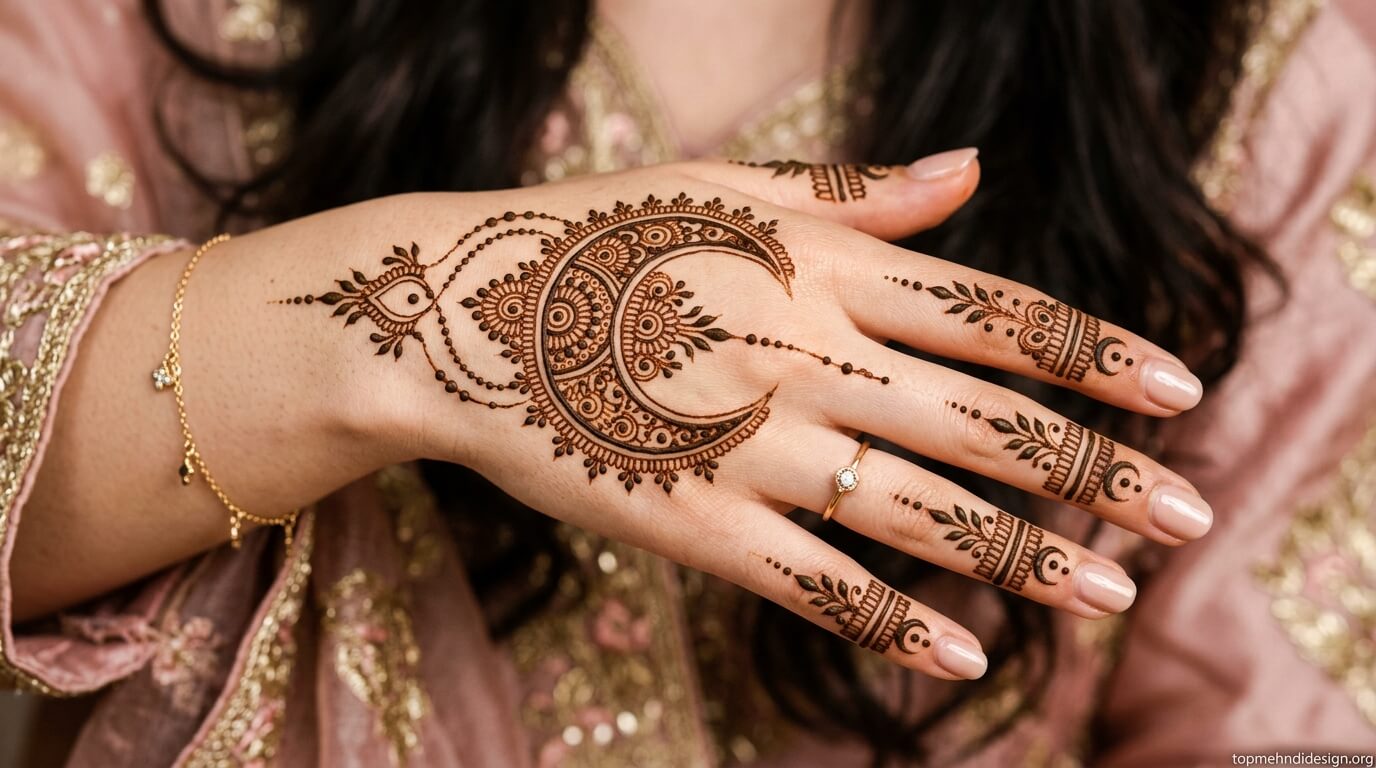 Chand Mehndi Design Simple 2026