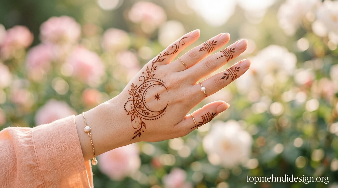 Chand Mehndi Design Simple 2026