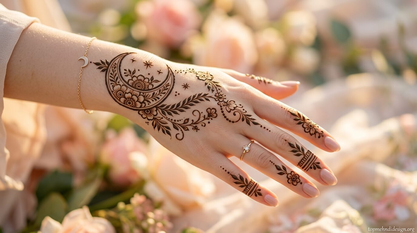 Chand Mehndi Design Simple 2026