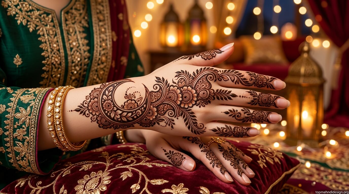 Chand Mehndi Design Simple 2026