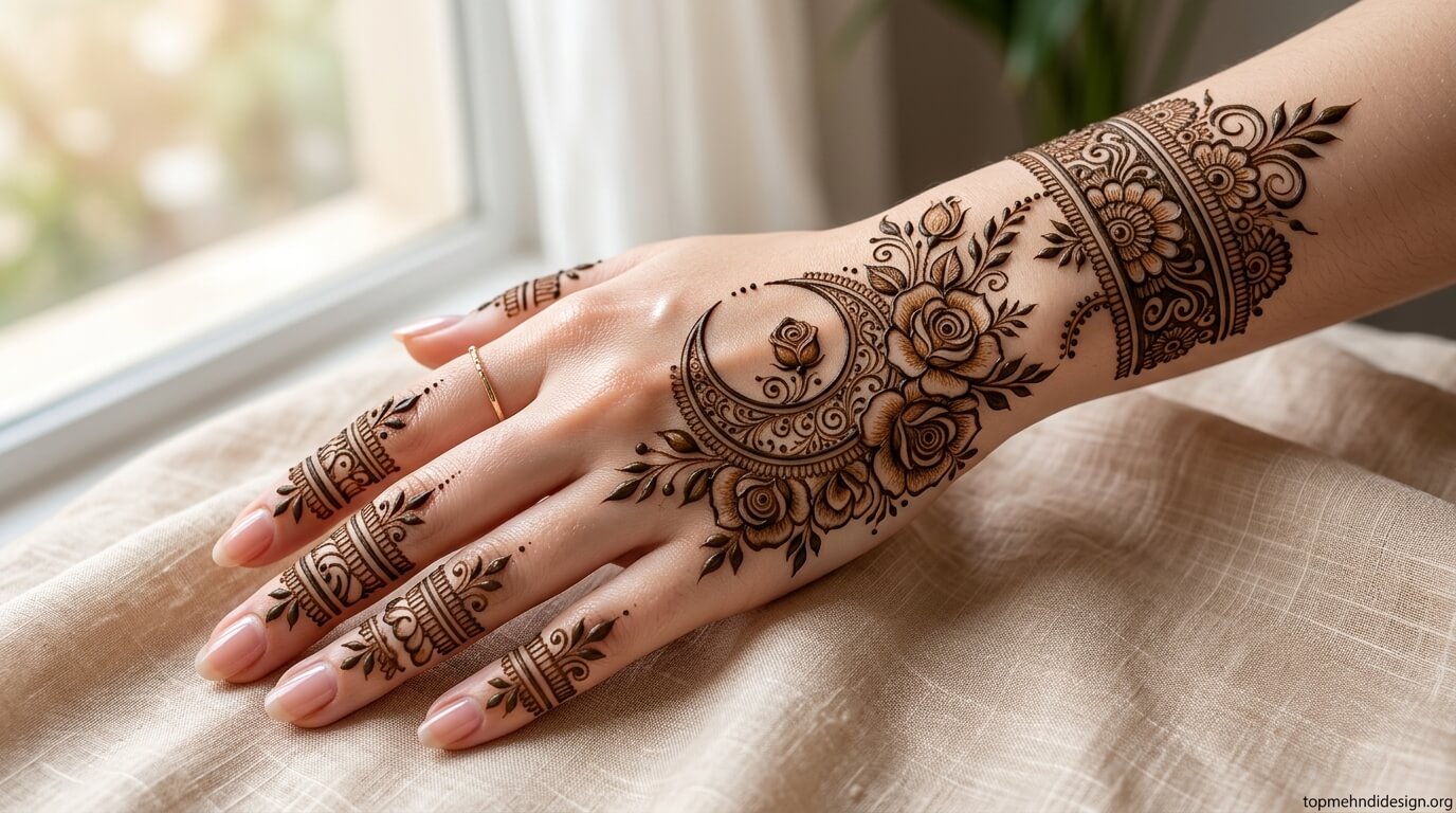 Chand Mehndi Design Simple 2026