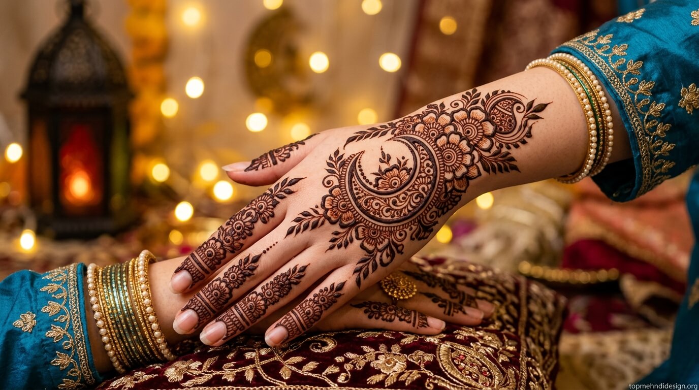 Chand Mehndi Design Simple 2026