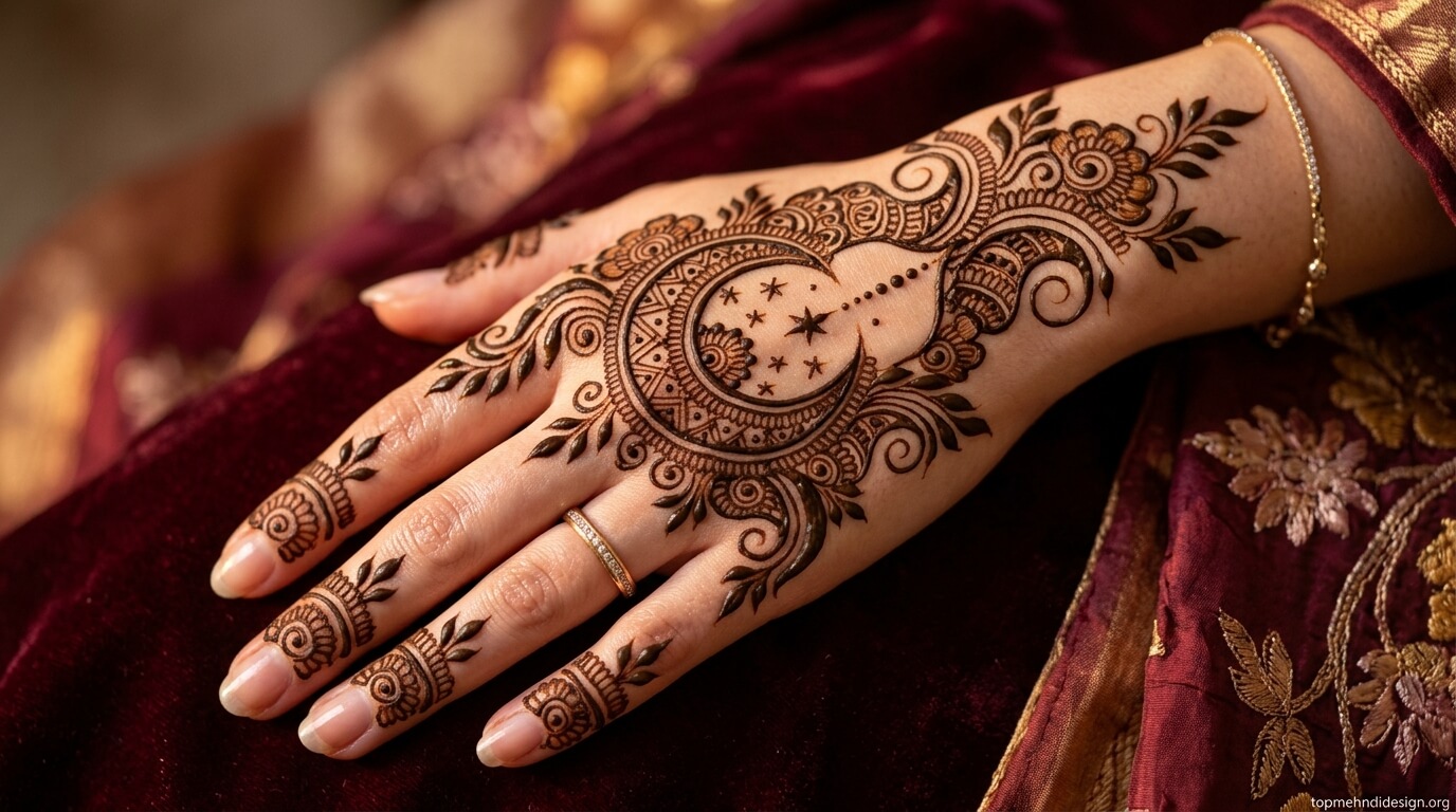 Chand Mehndi Design Simple 2026