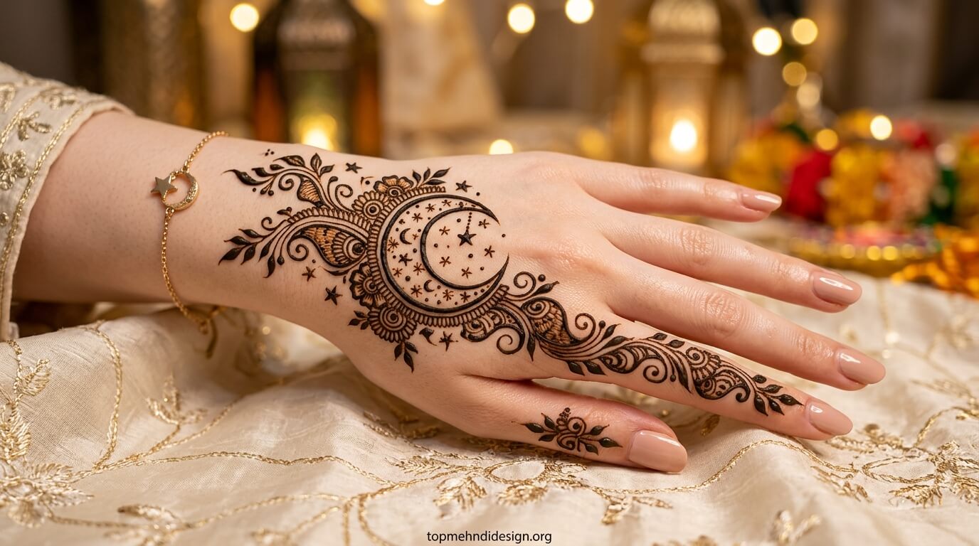 Chand Mehndi Design Simple 2026
