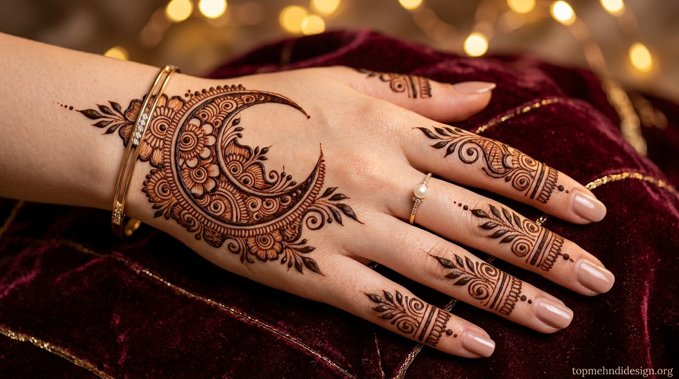 Chand Mehndi Design Simple 2026