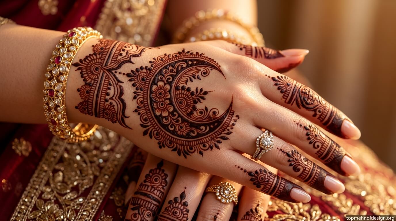 Chand Mehndi Design Simple 2026
