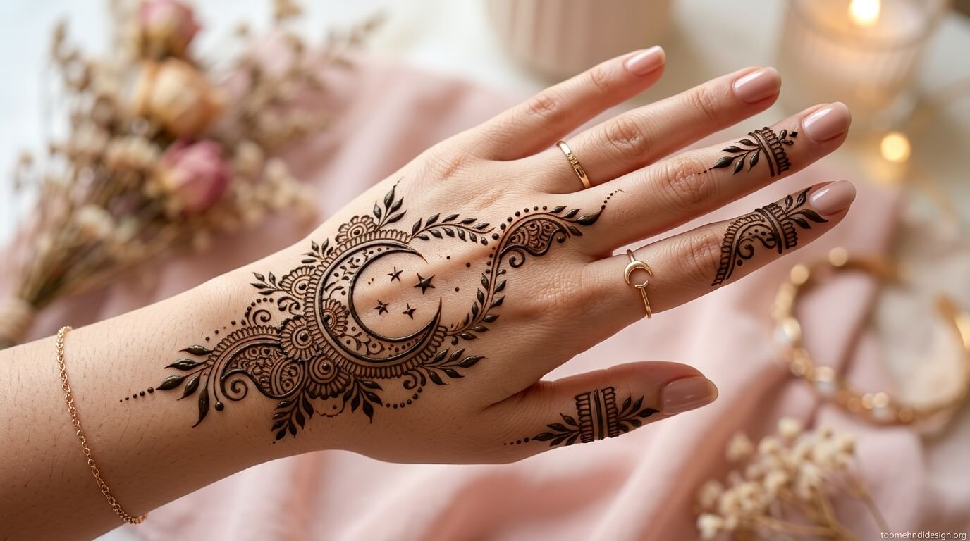 Chand Mehndi Design Simple 2026