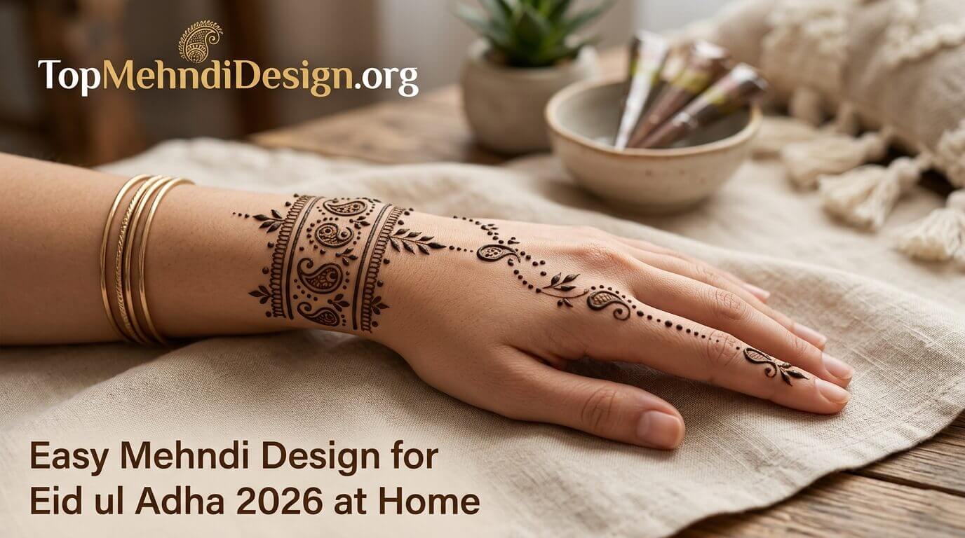 Easy Mehndi Design for Eid ul Adha 2026 at Home