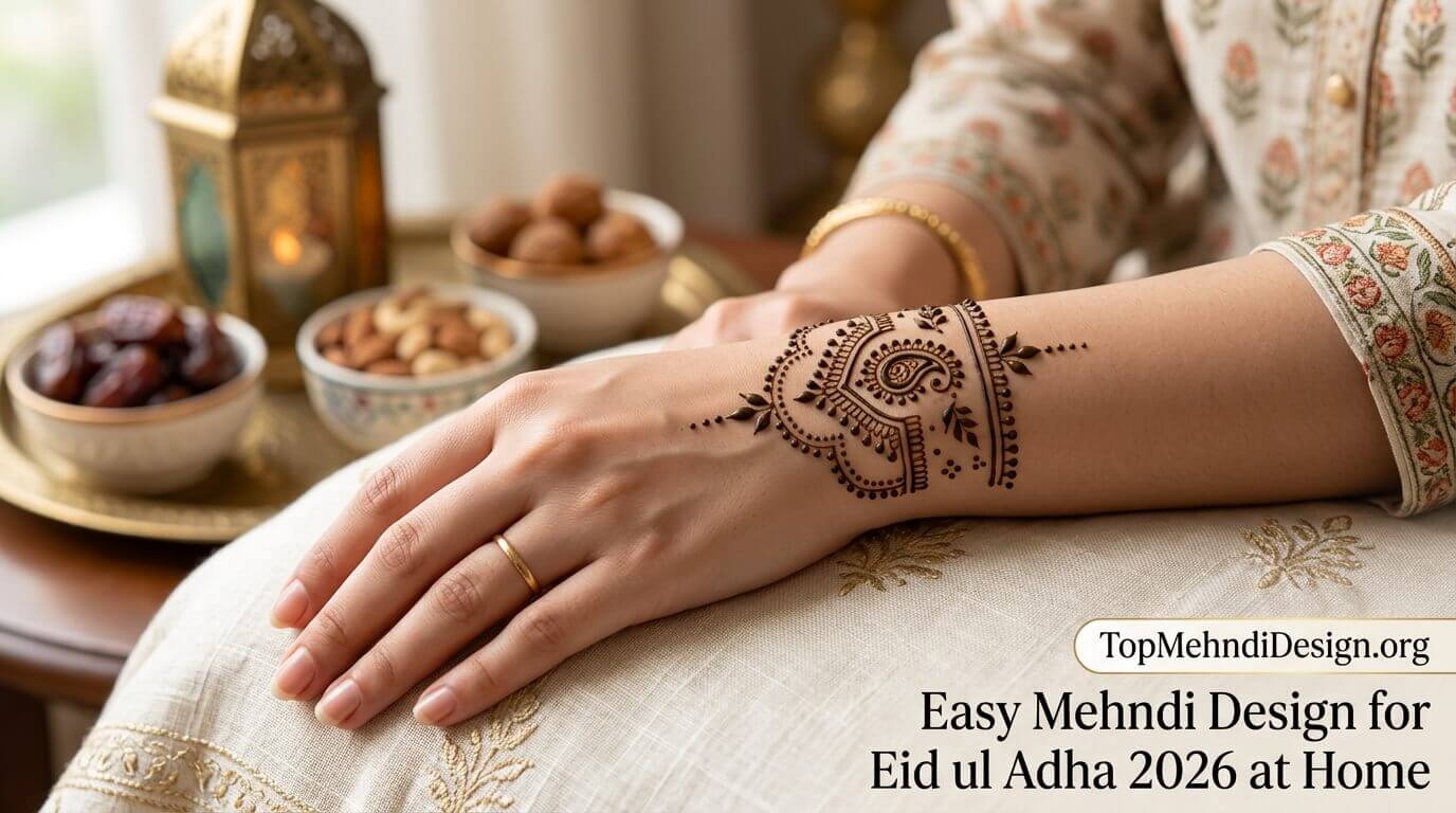 Easy Mehndi Design for Eid ul Adha 2026 at Home