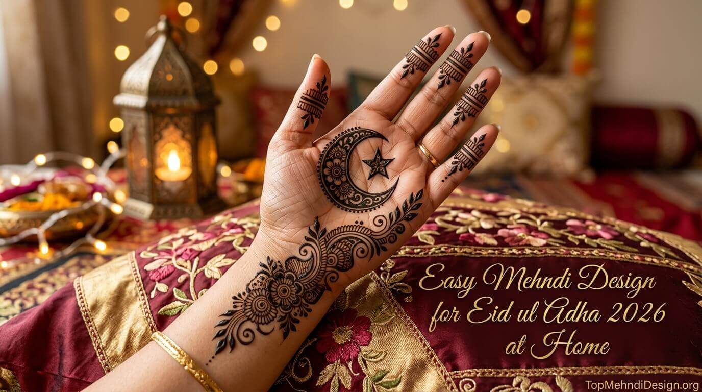Easy Mehndi Design for Eid ul Adha 2026 at Home