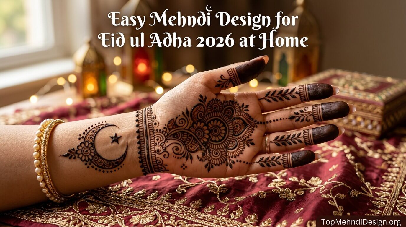 Easy Mehndi Design for Eid ul Adha 2026 at Home