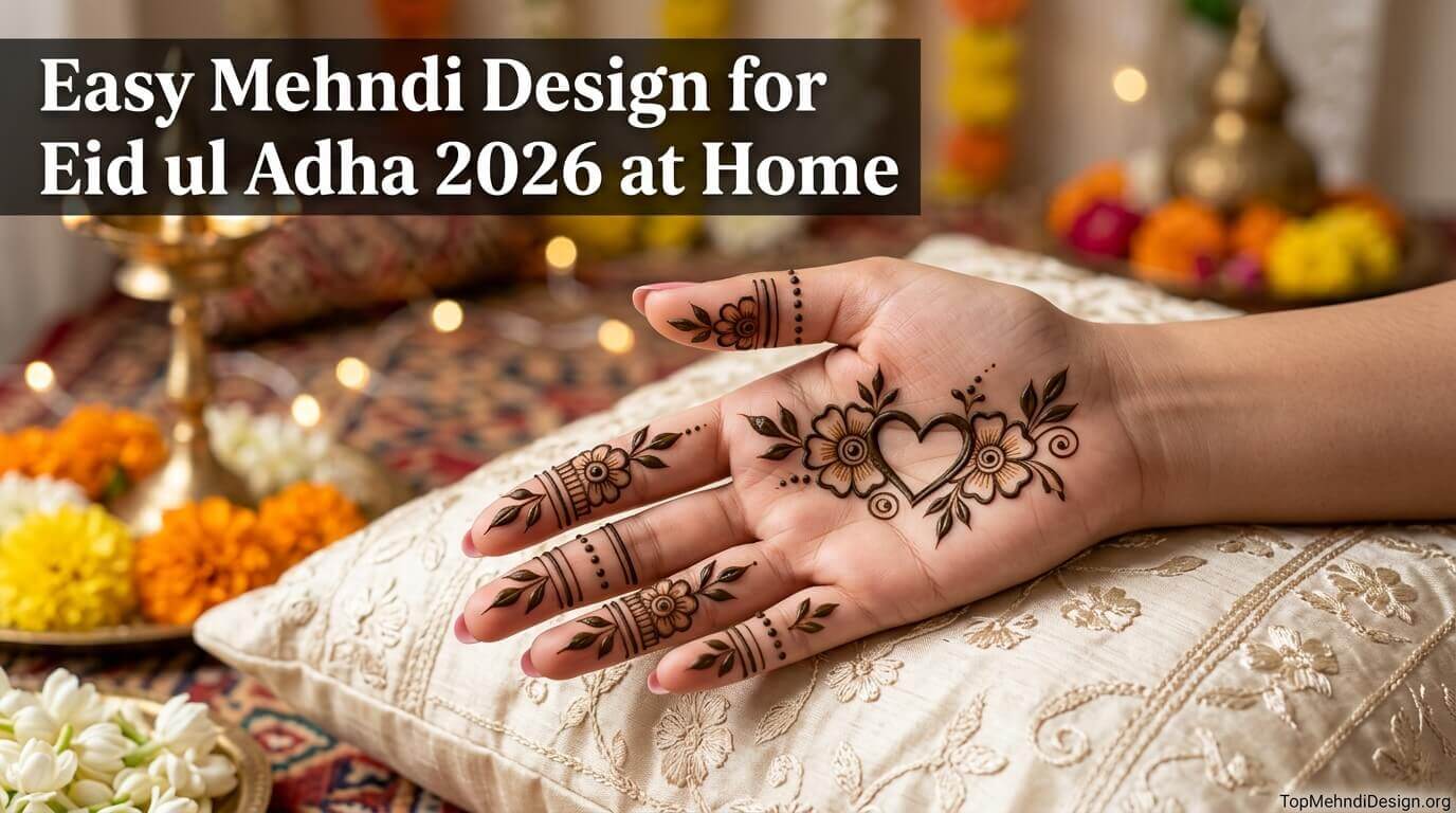Easy Mehndi Design for Eid ul Adha 2026 at Home