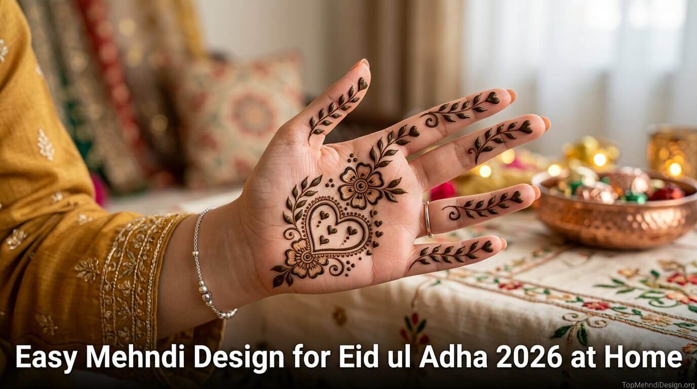Easy Mehndi Design for Eid ul Adha 2026 at Home