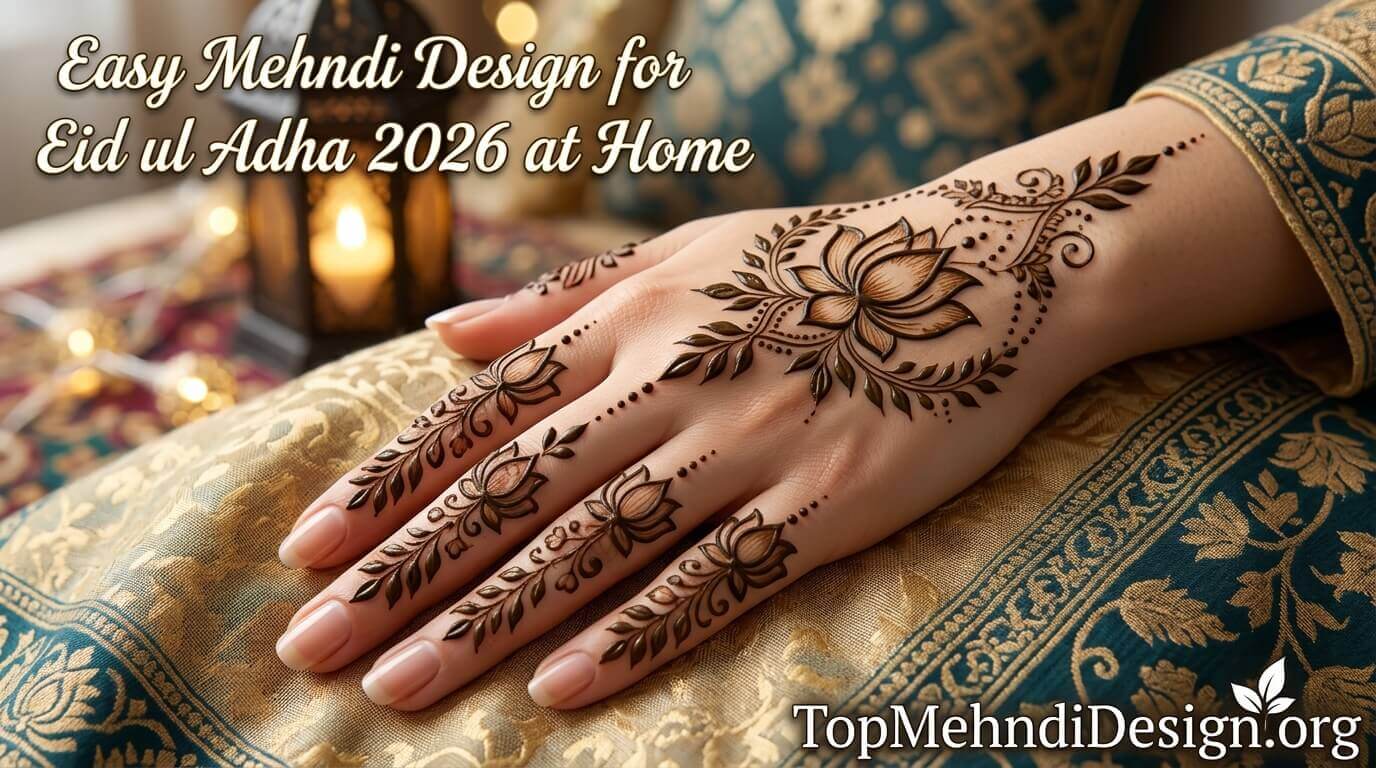 Easy Mehndi Design for Eid ul Adha 2026 at Home