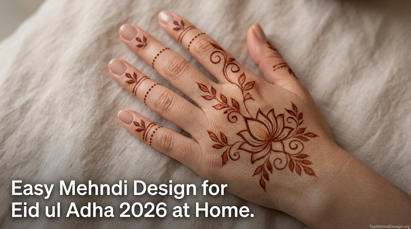 Easy Mehndi Design for Eid ul Adha 2026 at Home