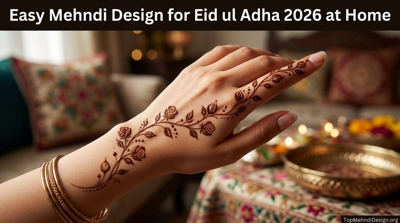 Easy Mehndi Design for Eid ul Adha 2026 at Home